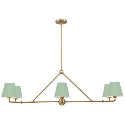 Crystorama Xavier 6 Light Vibrant Gold + Green Chandelier