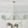 1_Crystorama Xavier 6 Light Vibrant Gold + Green Chandelier