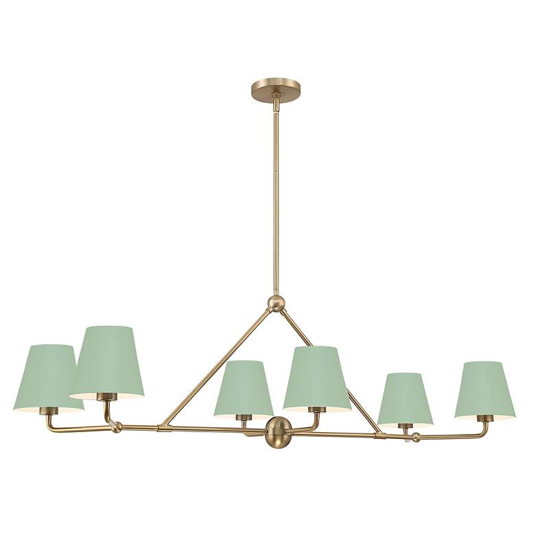 Image 3 Crystorama Xavier 6 Light Vibrant Gold + Green Chandelier more views