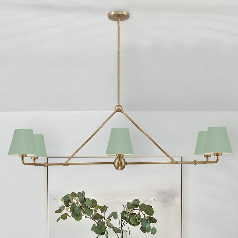 Image 5 Crystorama Xavier 6 Light Vibrant Gold + Green Chandelier more views
