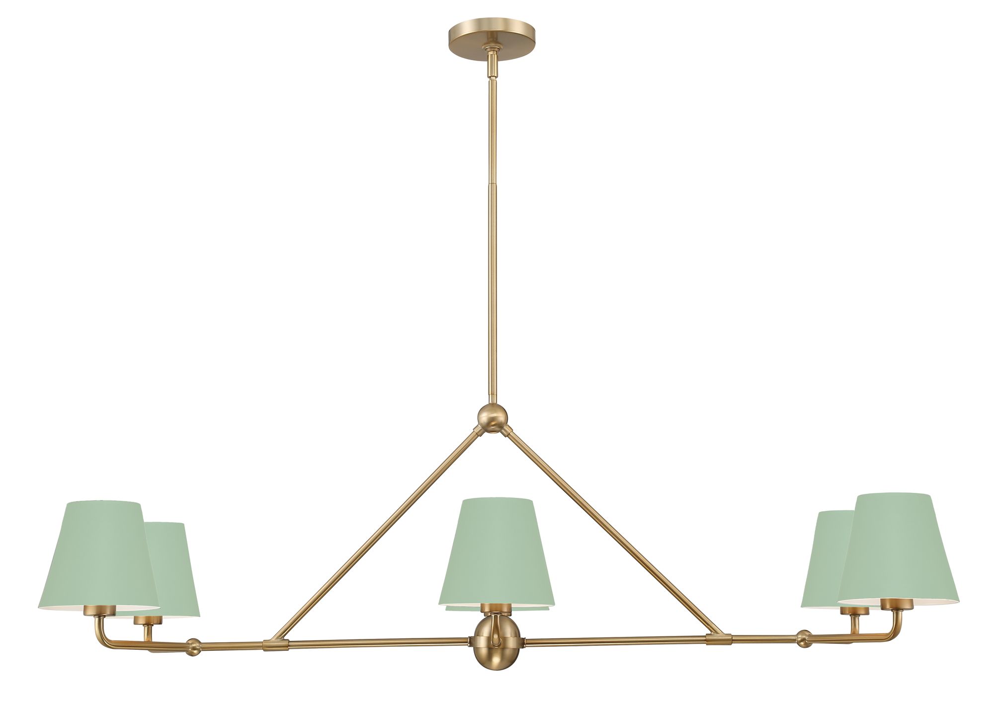 Crystorama Xavier 6 Light Vibrant Gold + Green Chandelier