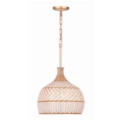 Crystorama Zanzibar 14" Wide Natural Rattan Pendant Light