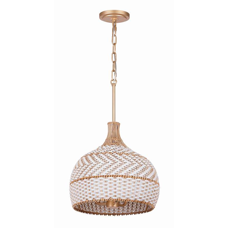 Image 3 Crystorama Zanzibar 14" Wide Natural Rattan Pendant Light more views