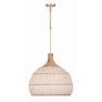1_Crystorama Zanzibar 21"W Soft Gold and Rattan Pendant Light