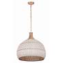 3_Crystorama Zanzibar 21"W Soft Gold and Rattan Pendant Light more views