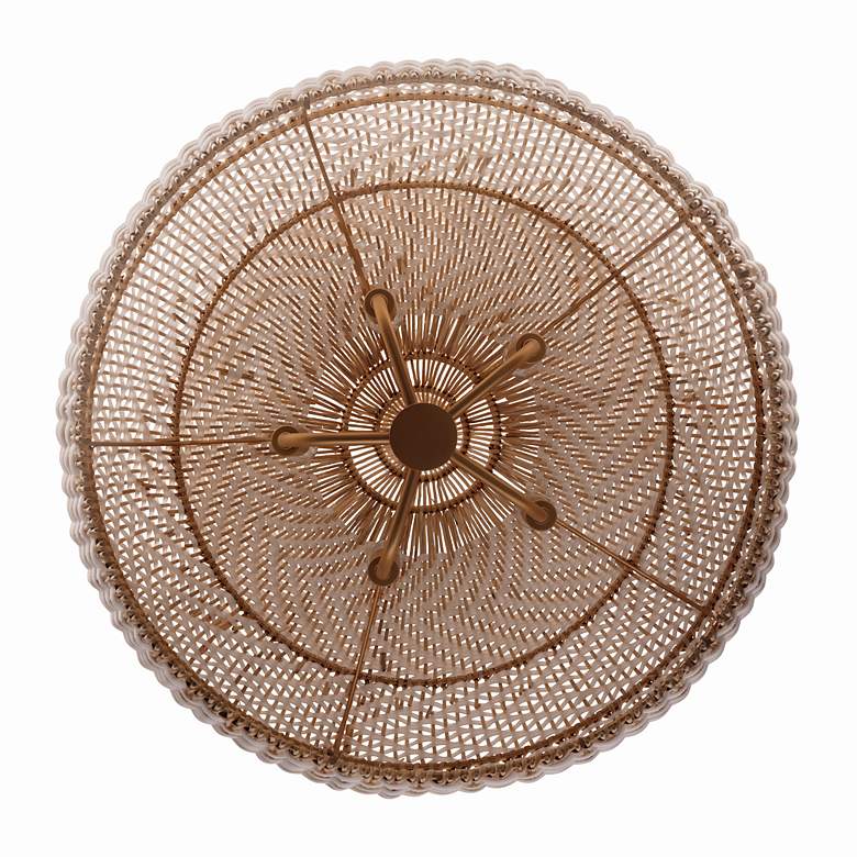 Image 4 Crystorama Zanzibar 21"W Soft Gold and Rattan Pendant Light more views