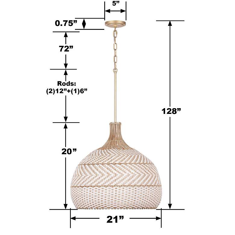 Image 6 Crystorama Zanzibar 21"W Soft Gold and Rattan Pendant Light more views