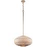 2_Crystorama Zanzibar 22" Wide 4-Light Soft Gold Rattan Orb Pendant