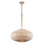 6_Crystorama Zanzibar 22" Wide 4-Light Soft Gold Rattan Orb Pendant more views