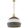 2_Crystorama Zanzibar 26" Wide 6-Light Black and Natural Rattan Pendant