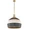 Crystorama Zanzibar 26" Wide 6-Light Black and Natural Rattan Pendant