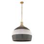 3_Crystorama Zanzibar 26" Wide 6-Light Black and Natural Rattan Pendant more views