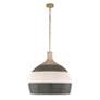 4_Crystorama Zanzibar 26" Wide 6-Light Black and Natural Rattan Pendant more views