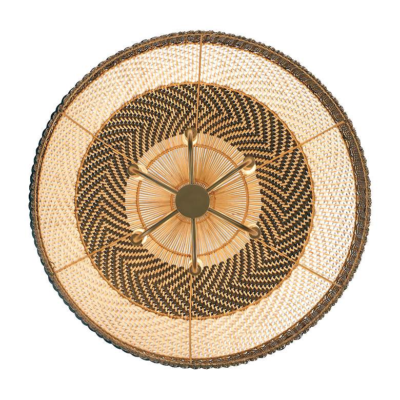 Image 6 Crystorama Zanzibar 26" Wide 6-Light Black and Natural Rattan Pendant more views