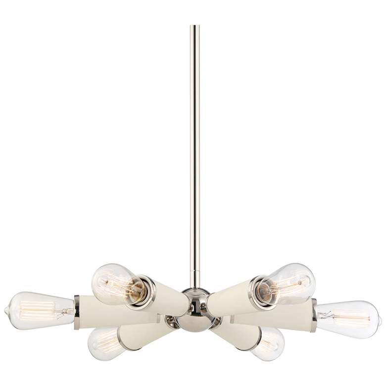 Image 1 Crystorama Zodiac 14" Wide Polished Nickel 6-Light Pendant