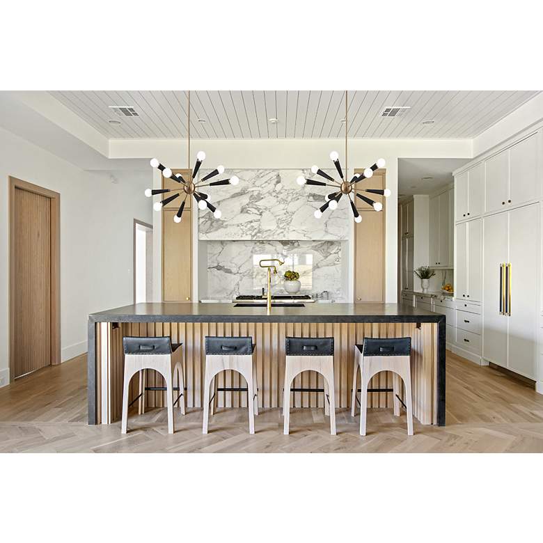 Image 7 Crystorama Zodiac 34" Aged Brass 12-Light Modern Sputnik Chandelier more views