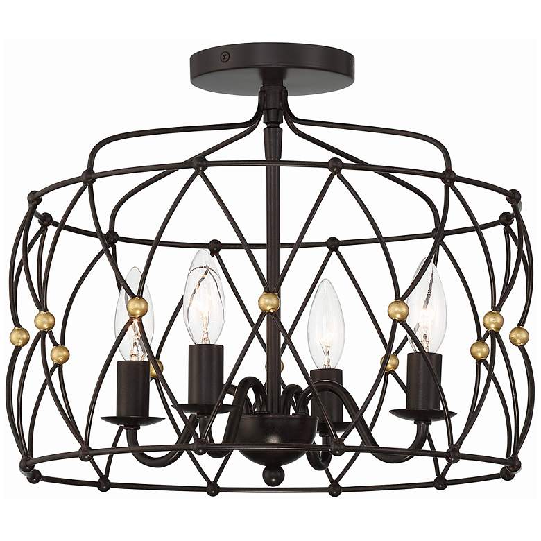 Image 1 Crystorama Zucca 16 1/2" Wide English Bronze Ceiling Light
