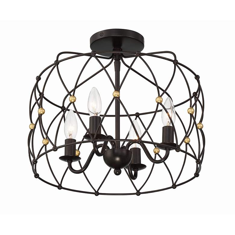 Image 2 Crystorama Zucca 16 1/2" Wide English Bronze Ceiling Light more views