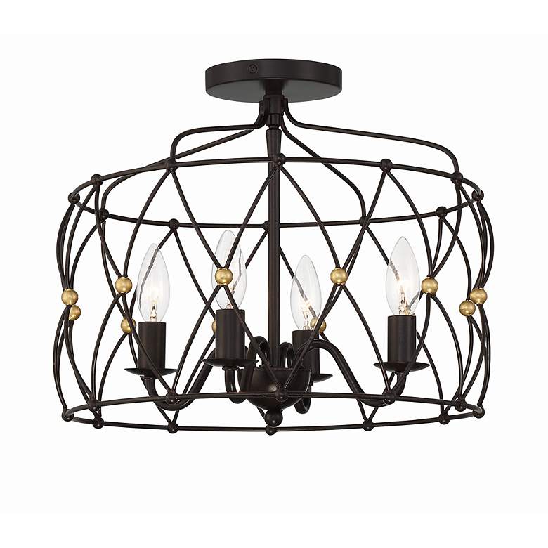 Image 3 Crystorama Zucca 16 1/2" Wide English Bronze Ceiling Light more views