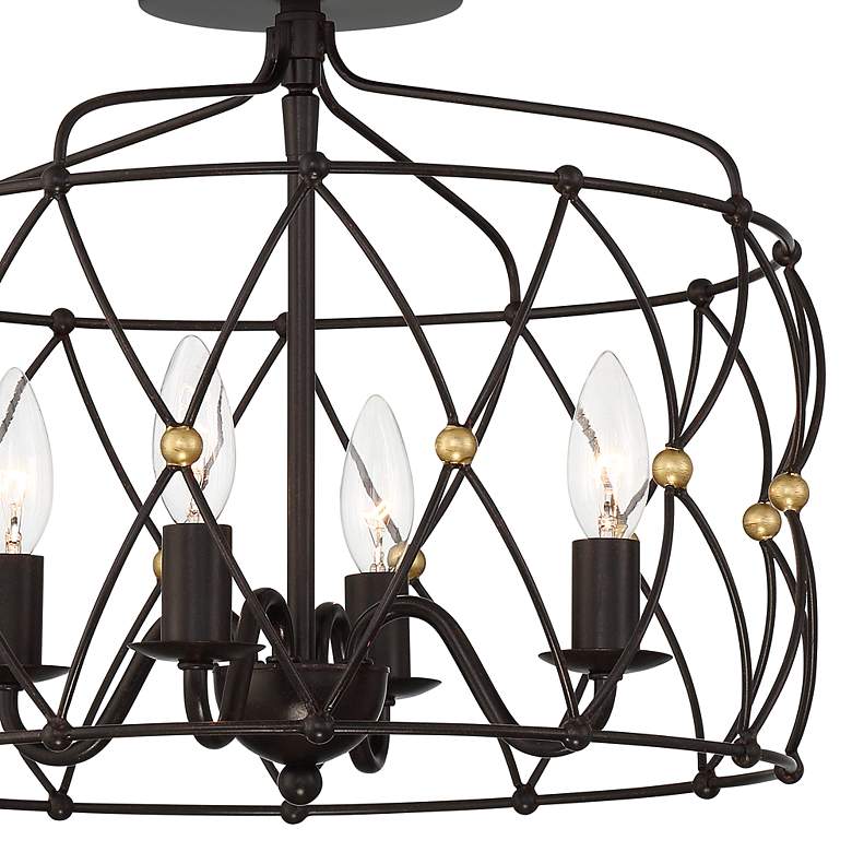 Image 5 Crystorama Zucca 16 1/2" Wide English Bronze Ceiling Light more views