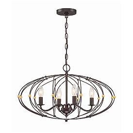 Image3 of Crystorama Zucca 24 1/2"W English Bronze 4-Light Chandelier