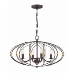 Crystorama Zucca 24 1/2"W English Bronze 4-Light Chandelier