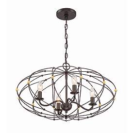 Image4 of Crystorama Zucca 24 1/2"W English Bronze 4-Light Chandelier more views