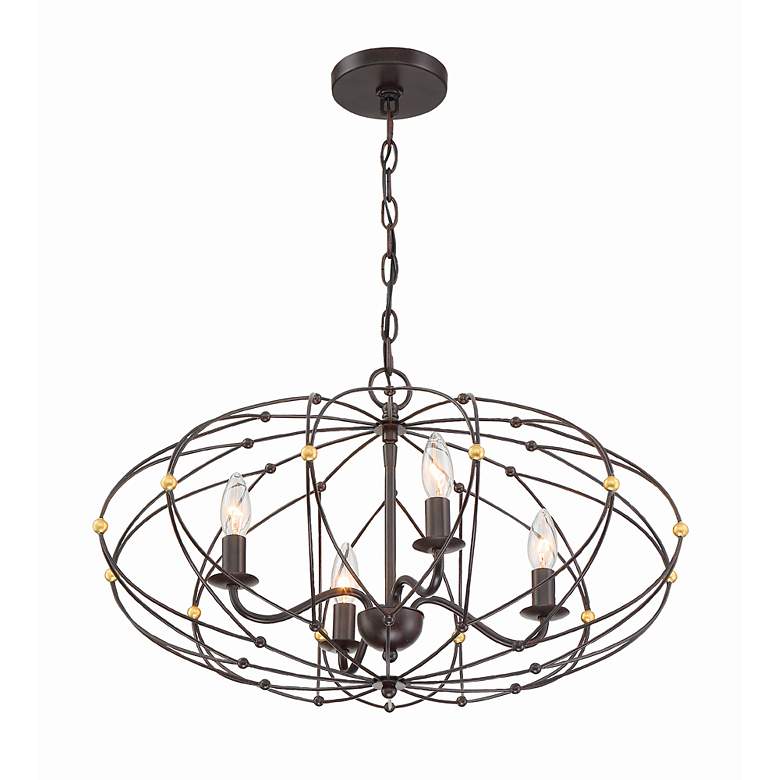 Image 4 Crystorama Zucca 24 1/2"W English Bronze 4-Light Chandelier more views