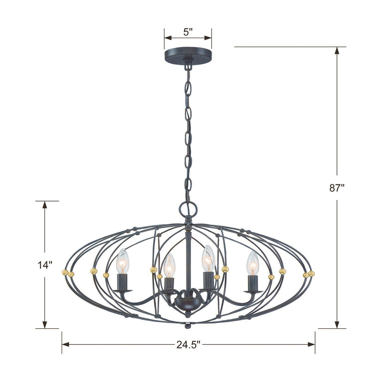 Crystorama Zucca 24 1/2"W English Bronze 4-Light Chandelier in scene