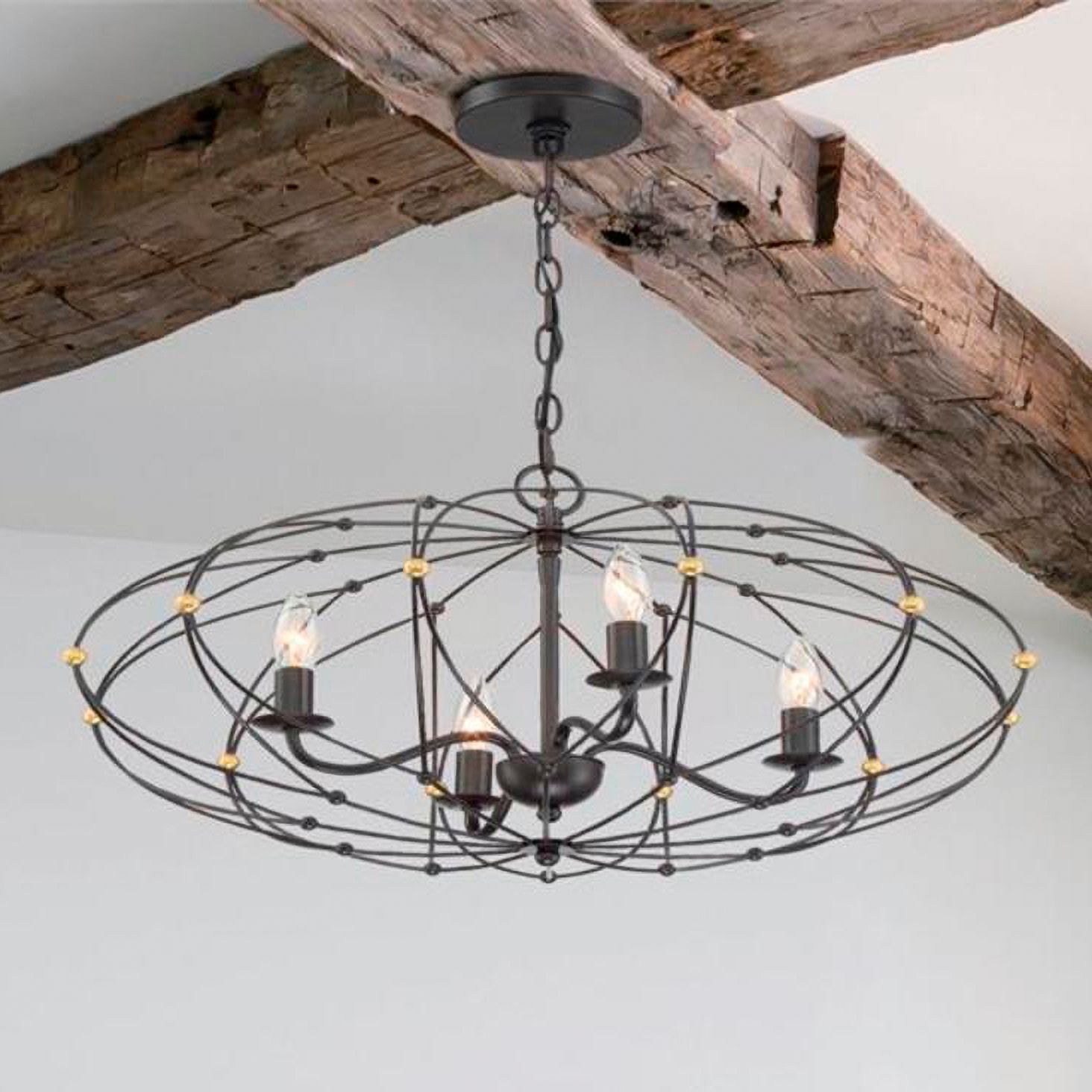 Crystorama Zucca 24 1/2"W English Bronze 4-Light Chandelier in scene