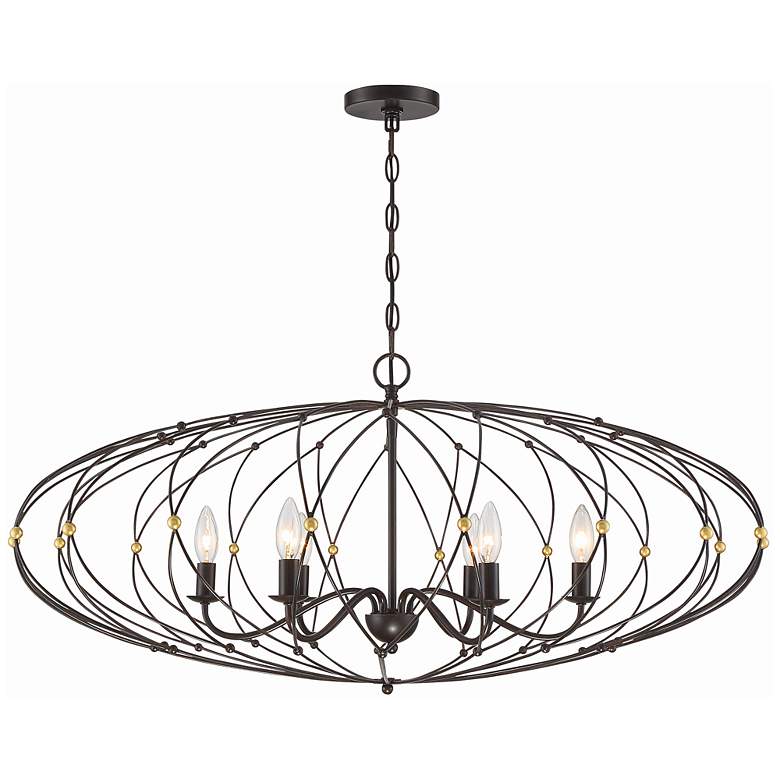 Image 3 Crystorama Zucca 38 1/4"W English Bronze 6-Light Chandelier