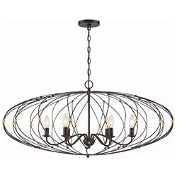 Crystorama Zucca 38 1/4"W English Bronze 6-Light Chandelier