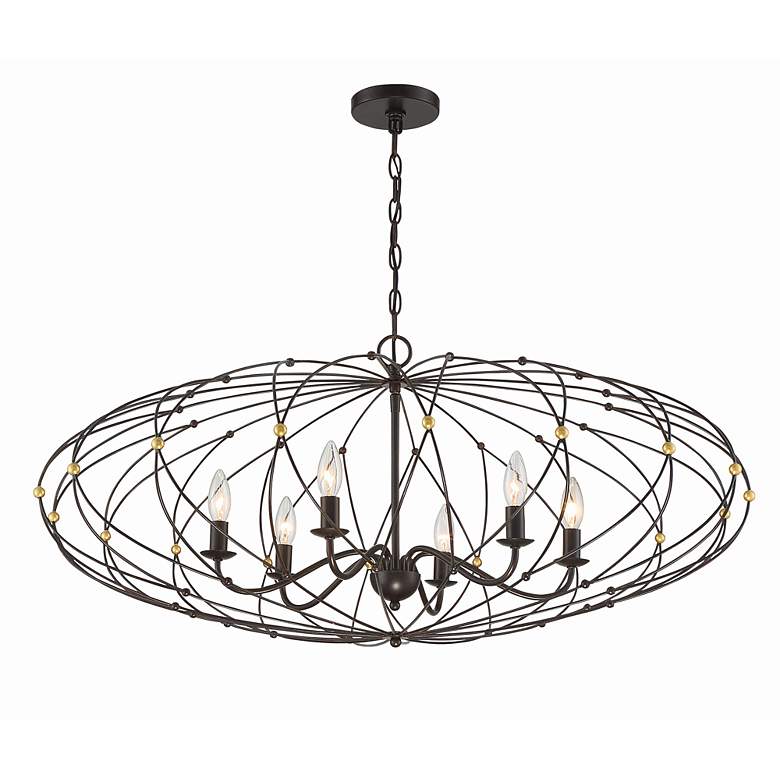 Image 4 Crystorama Zucca 38 1/4"W English Bronze 6-Light Chandelier more views