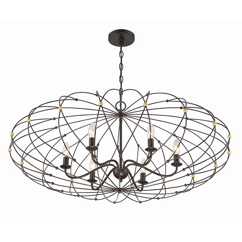 Image 5 Crystorama Zucca 38 1/4"W English Bronze 6-Light Chandelier more views