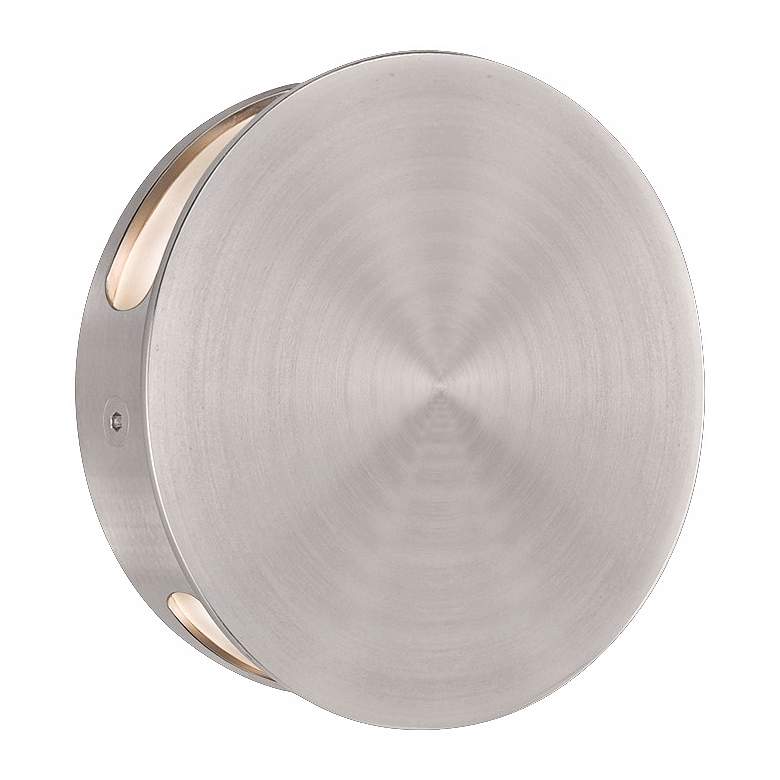 Image 1 CSL Disc Double Satin Aluminum 4 3/4 inch Wide LED Wall Light