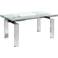 Cuatro Stainless Steel and Glass Extendable Dining Table
