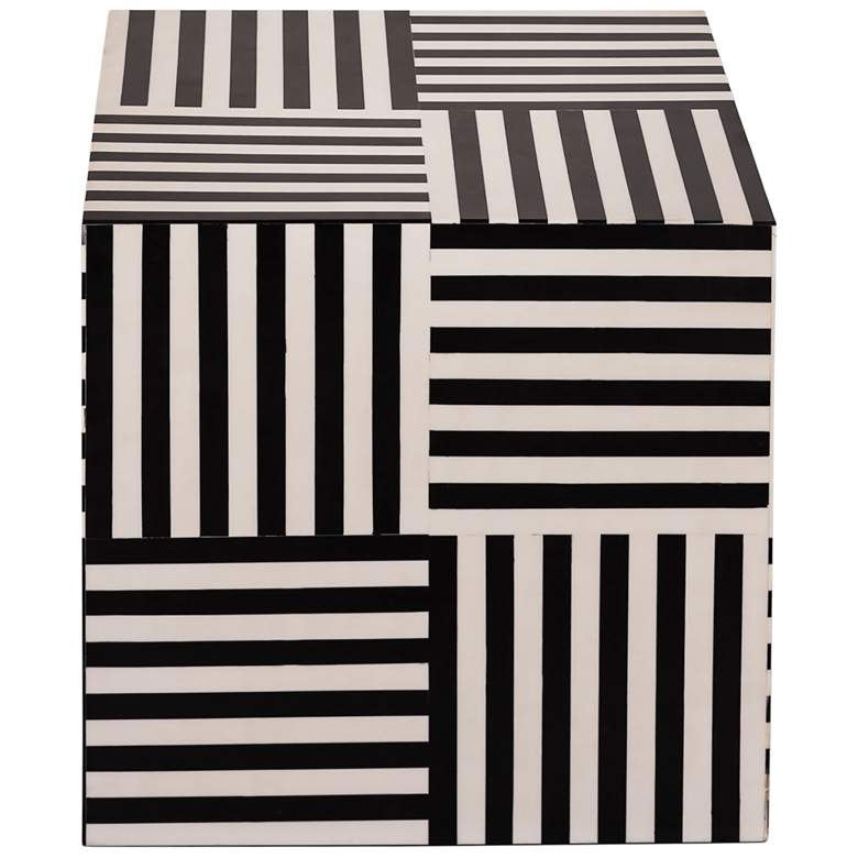 Image 3 Cube 15 inch Wide White and Black Geometric Side Table more views