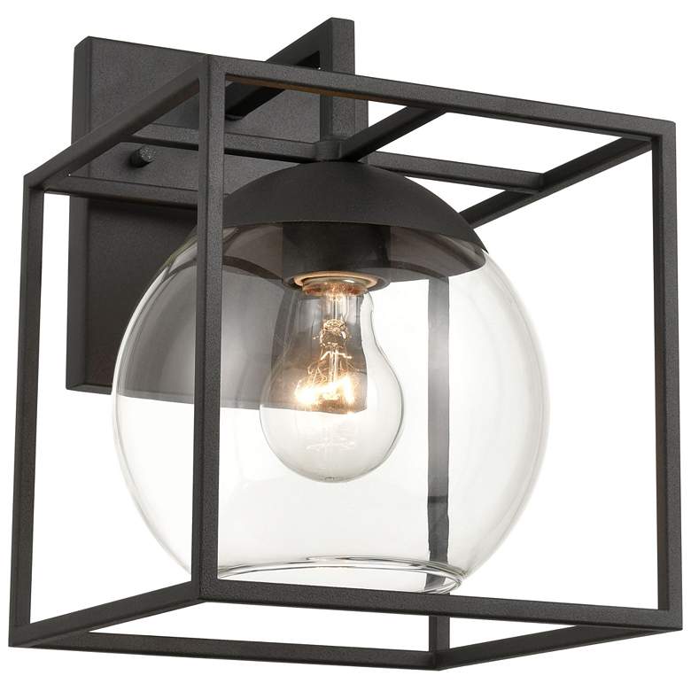 Image 1 Cubed 11" High 1-Light Outdoor Sconce - Charcoal