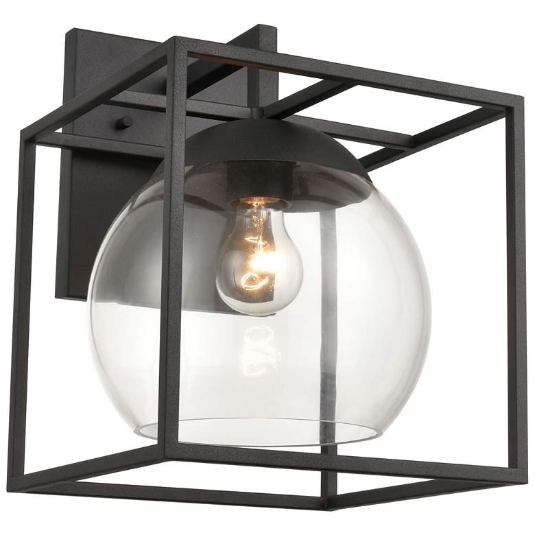 Image 1 Cubed 13" High 1-Light Outdoor Sconce - Charcoal