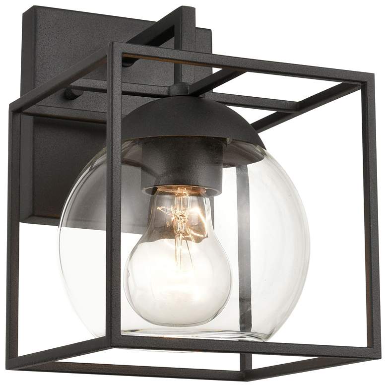 Image 1 Cubed 9" High 1-Light Outdoor Sconce - Charcoal
