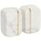 Cubed White Marble Bookends Set of 2