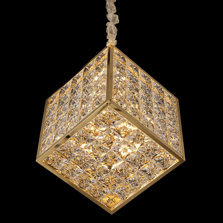 Image 1 Cubes 16 1/2" Wide Lustrous Gold Faceted Crystals Chandelier