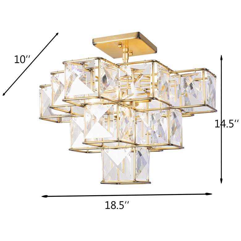 Image 5 Cubic 18.5" 5-Light Calypso Gold Semi-Flush Mount more views