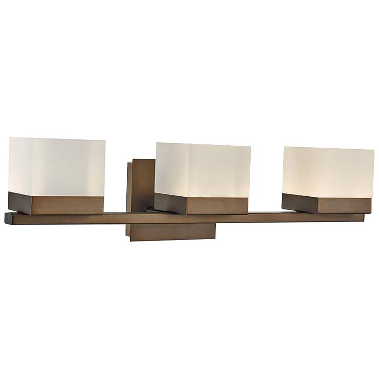 Image 1 Cubic 22 1/2" Wide Bronze 3-Light Metal LED Bath Light