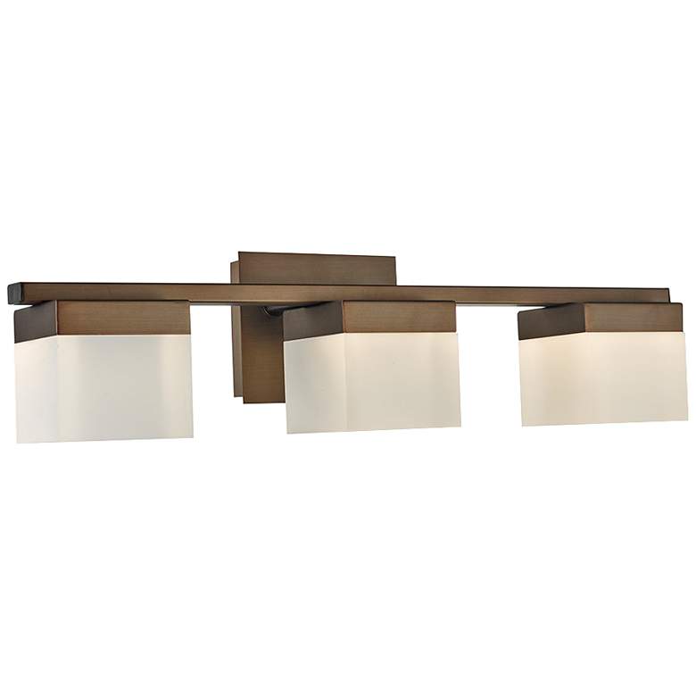 Image 2 Cubic 22 1/2" Wide Bronze 3-Light Metal LED Bath Light more views