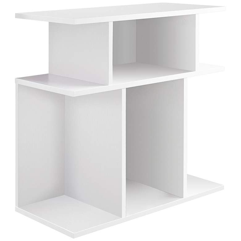 Cubic 23 3/4&quot; Wide White 3-Tier Modern Accent Table