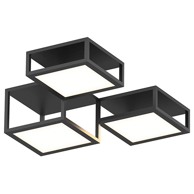 Image 1 Cubix 36.5" Wide 3.Light Satin Black LED Flush Mount
