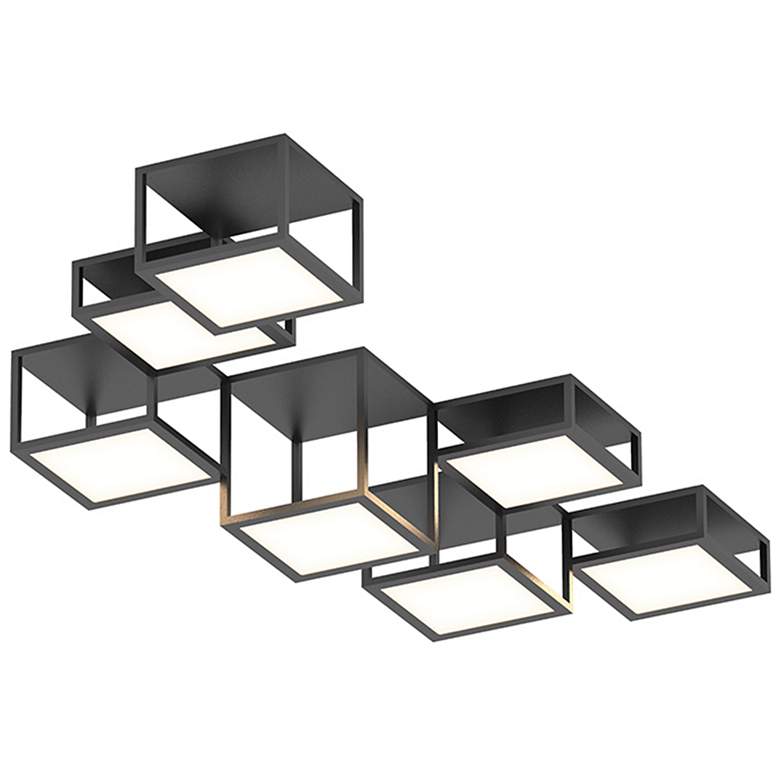 Image 1 Cubix 84.5" Wide 7.Light Satin Black LED Surface Mount
