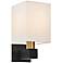 Cubo 11 1/2"H Natural Brass and Black Wall Sconce