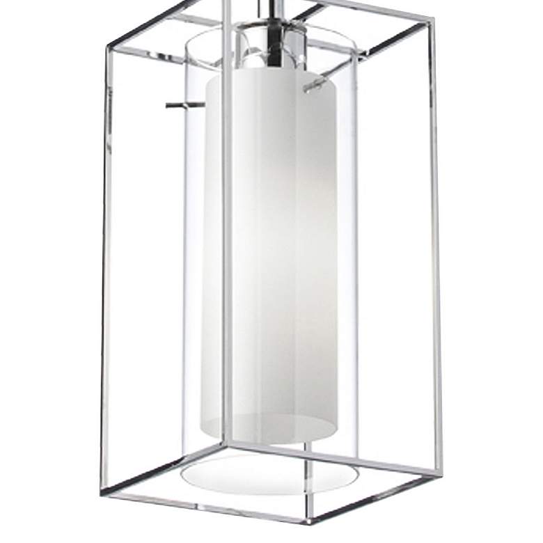 Image 2 Cubo 6.5" Wide Rectangular Frame Polished Chrome Pendant more views